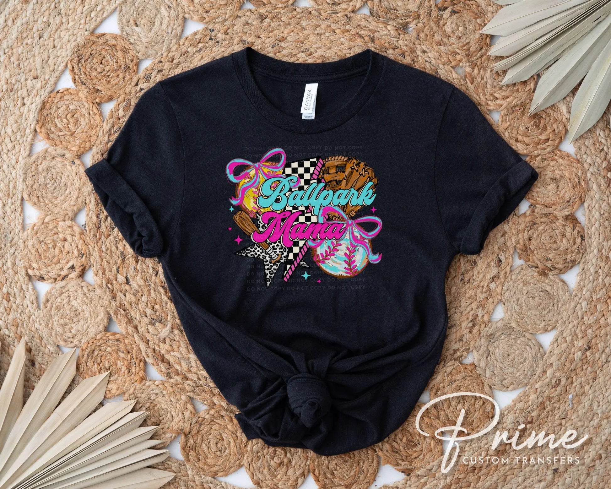 Softball Baseball Mama DTF Transfer, Ready to Press, T-shirt Transfer, Heat Transfer, Direct to Film, Sport Mama, Game Day, Coquette Bow