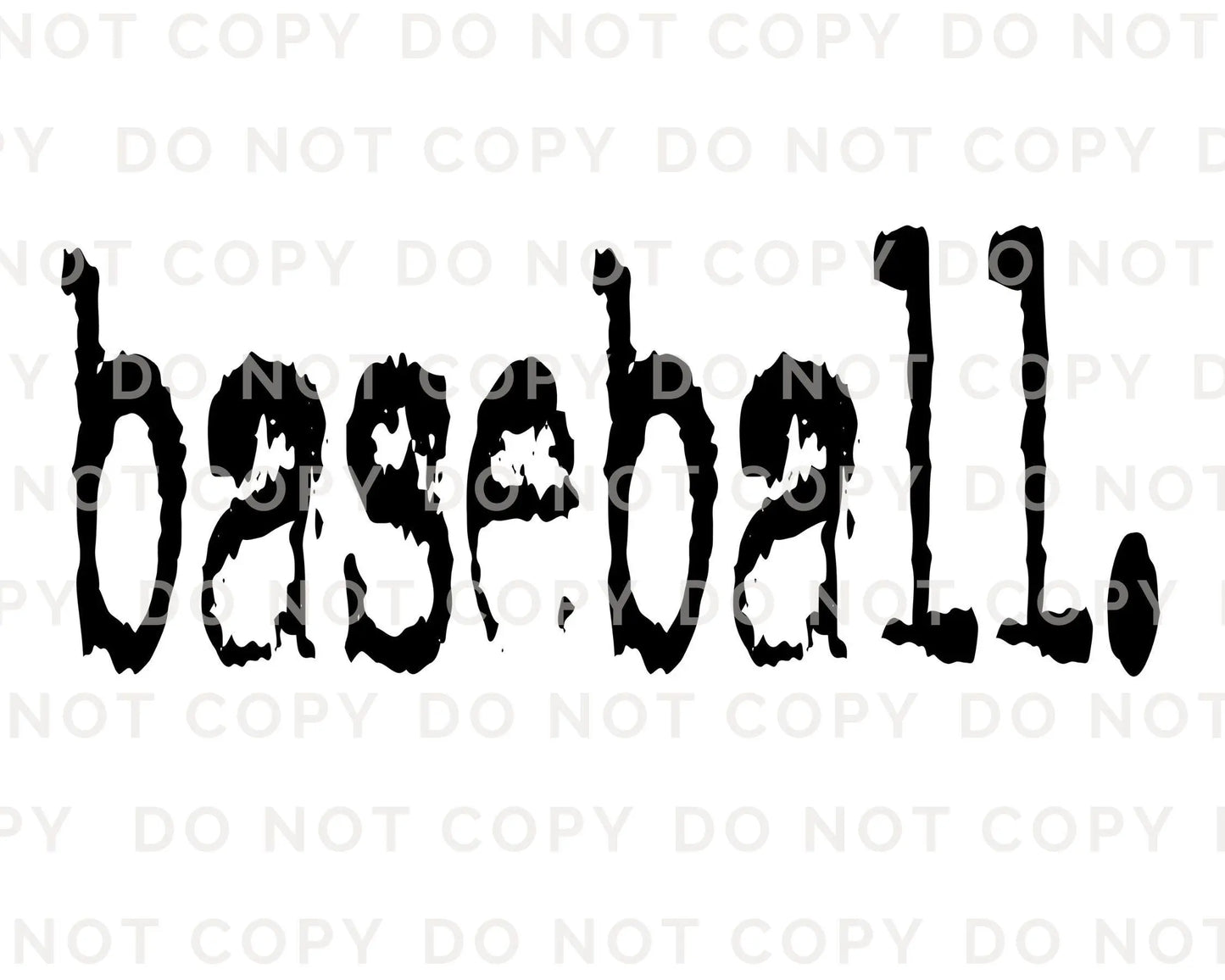 Baseball DTF Transfers, Ready to Press, T-shirt Transfers, Heat Transfer, Direct to Film, Sports Apparel, Distressed, Typography, Typewriter