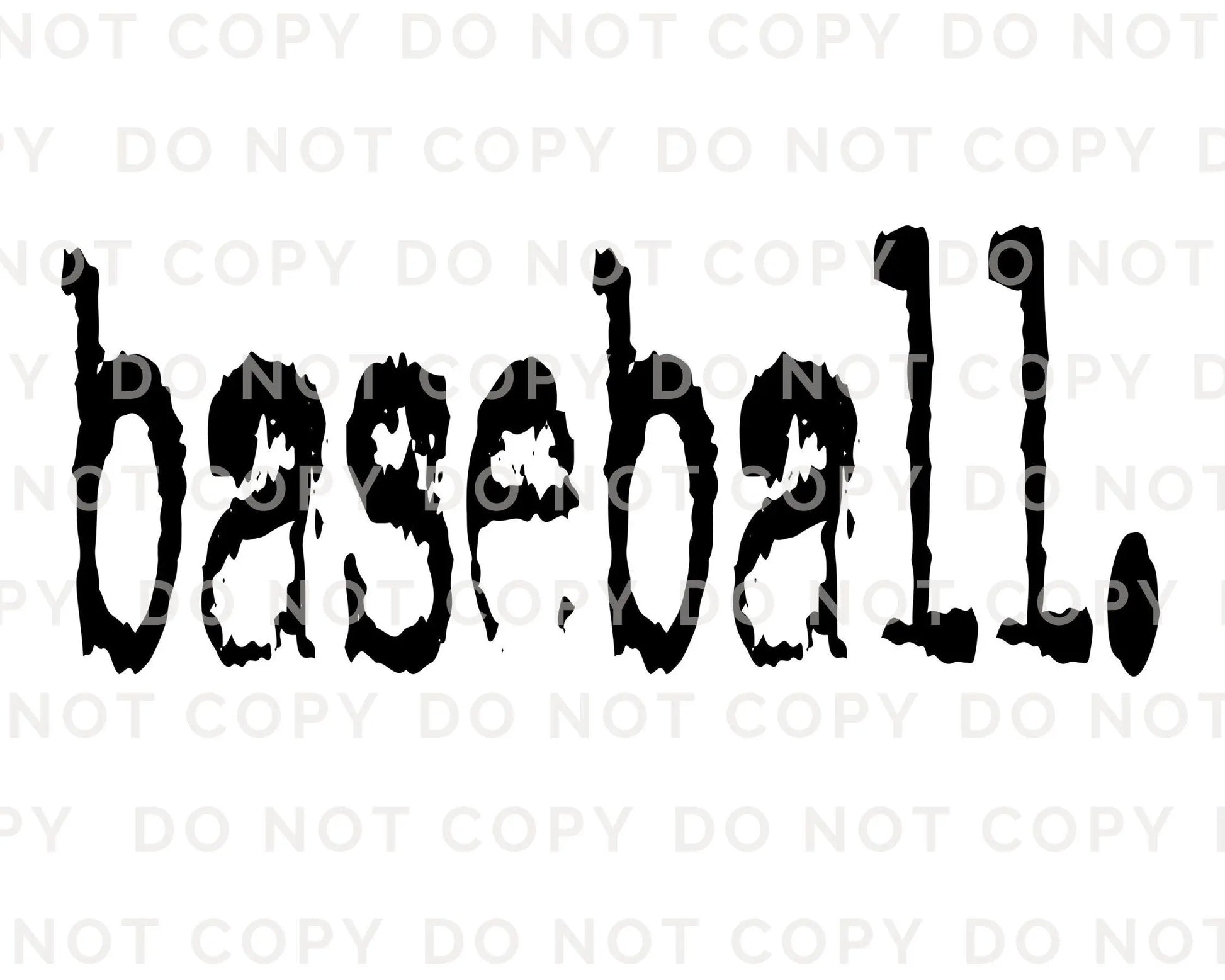 Baseball DTF Transfers, Ready to Press, T-shirt Transfers, Heat Transfer, Direct to Film, Sports Apparel, Distressed, Typography, Typewriter