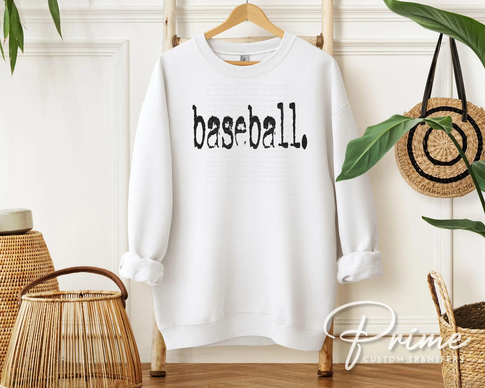 Baseball DTF Transfers, Ready to Press, T-shirt Transfers, Heat Transfer, Direct to Film, Sports Apparel, Distressed, Typography, Typewriter