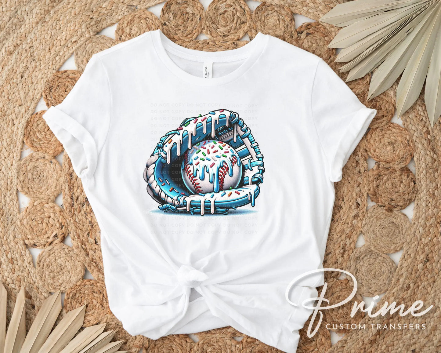 Baseball DTF Transfers, Ready to Press, T-shirt Transfers, Heat Transfer, Direct to Film, Sports Team, Home Plate, Blue Dripping Ice Cream