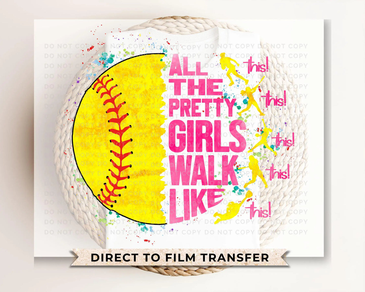 Softball DTF Transfer, Ready to Press, T-shirt Transfer, Heat Transfer, Direct to Film, Sport Mom, Game Day, Funny shirt, Pretty Girls