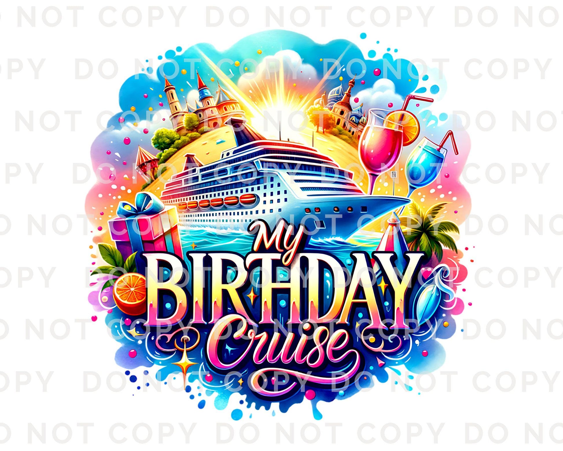 Birthday Cruise DTF Transfer, Ready to Press, T-shirt Transfer, Heat Transfer, Direct to Film, Matching Trip Shirts, Family Friends Vacation