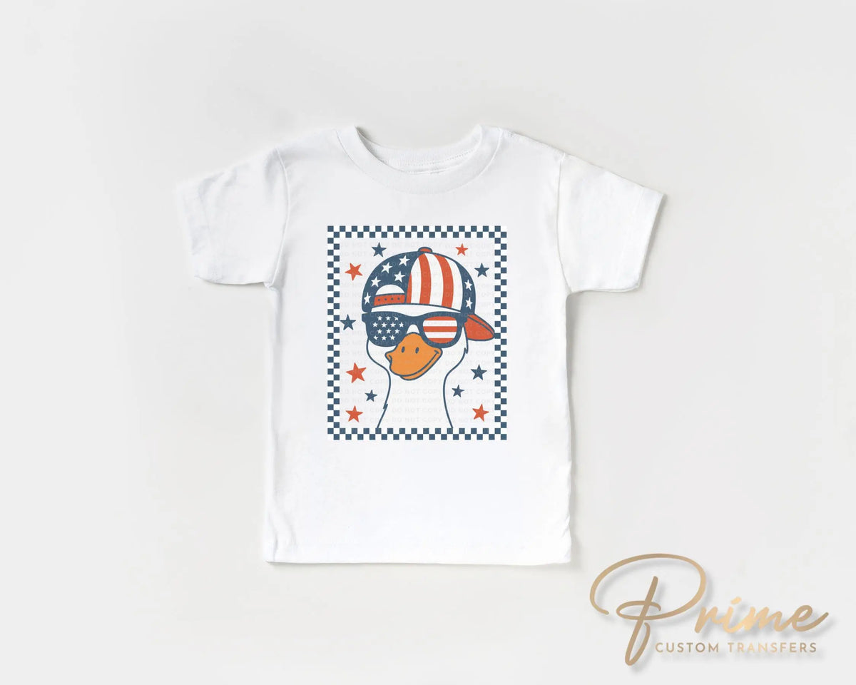 Boy Silly Goose, DTF Transfers, Ready to Press, T-shirt Transfers, Heat Transfer, Direct to Film, 4th of July Kids Patriotic Shirt, Summer