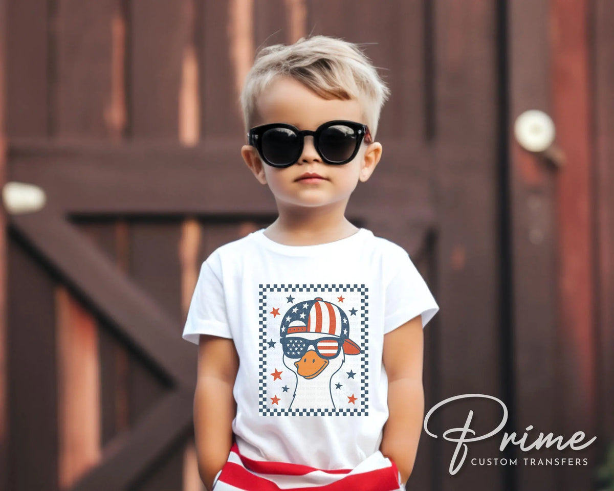 Boy Silly Goose, DTF Transfers, Ready to Press, T-shirt Transfers, Heat Transfer, Direct to Film, 4th of July Kids Patriotic Shirt, Summer