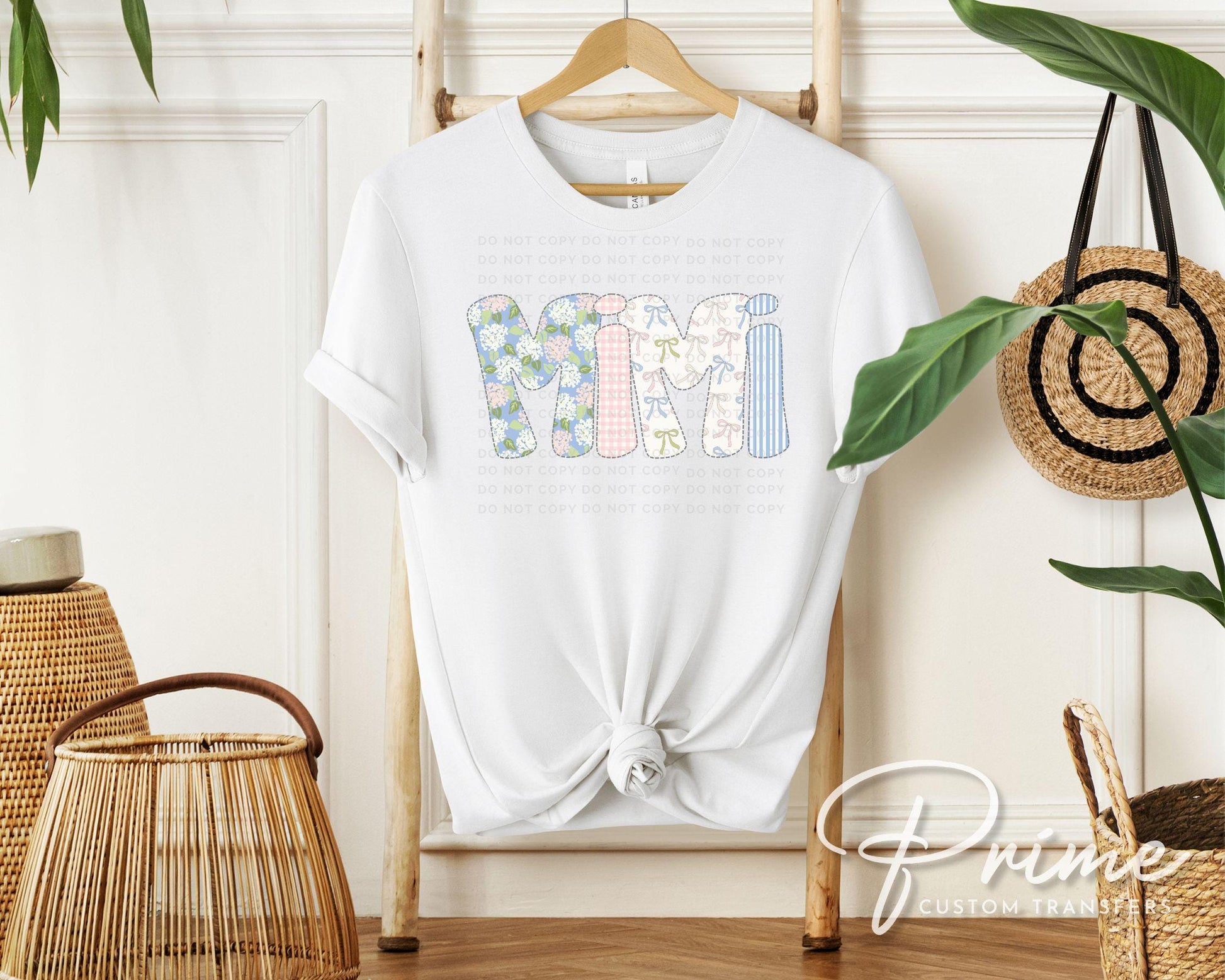 Faux Quilted Coquette Mimi DTF Transfer, Ready to Press, T-shirt Transfer, Heat Transfer, Direct to Film, Spring, Girly, Floral Mother's Day