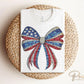 4th of July DTF Transfers, Ready to Press, T-shirt Transfers, Heat Transfer, Direct to Film, Memorial Day, USA, Faux Rhinestone Coquette Bow