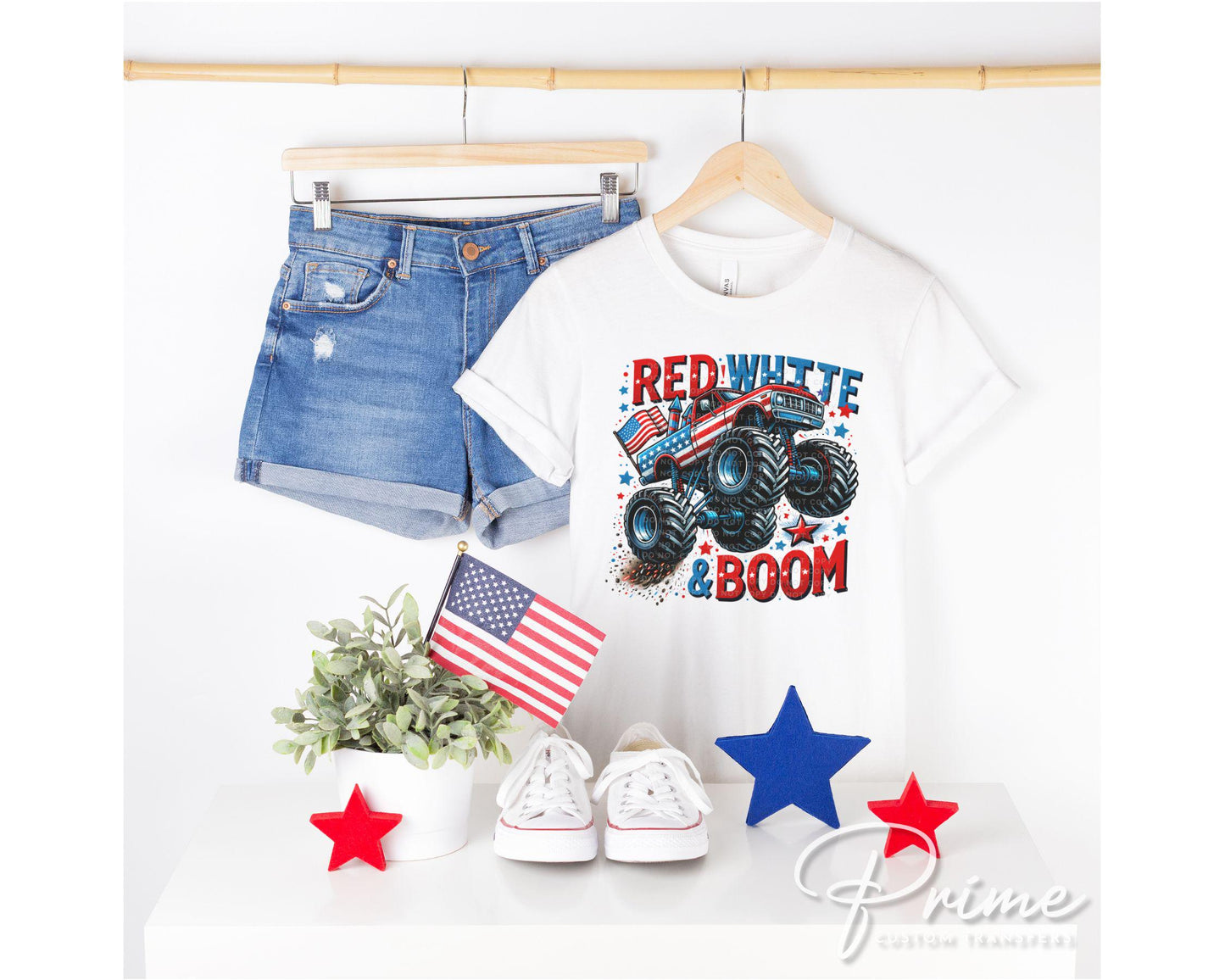 4th of July DTF Transfers, Ready to Press, T-shirt Transfers, Heat Transfer, Direct to Film, Memorial Day, Patriotic, America, Monster Truck