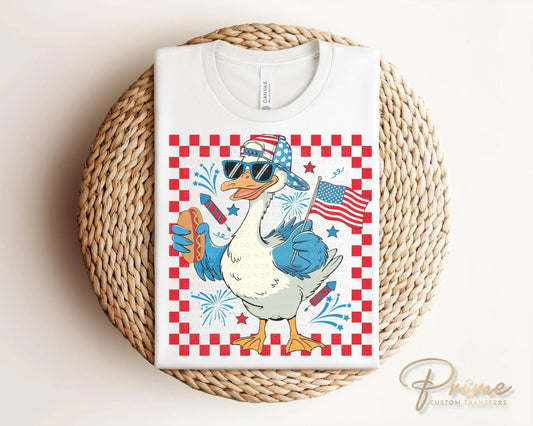 Boy Silly Goose, DTF Transfers, Ready to Press, T-shirt Transfers, Heat Transfer, Direct to Film, 4th of July Kids Patriotic Shirt, Summer