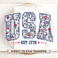 4th of July DTF Transfer, Ready to Press, T-shirt Transfer, Heat Transfer, Direct to Film, Memorial Day, Flowers, Faux Embroidery USA Floral