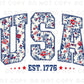 4th of July DTF Transfer, Ready to Press, T-shirt Transfer, Heat Transfer, Direct to Film, Memorial Day, Flowers, Faux Embroidery USA Floral