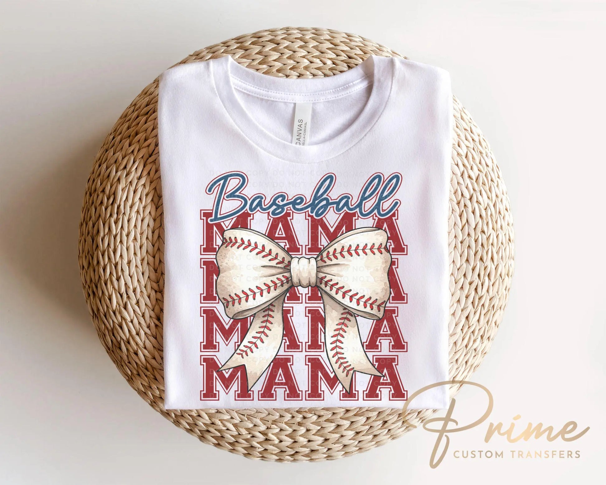 Baseball Mama DTF Transfer, Ready to Press, T-shirt Transfer, Heat Transfer, Direct to Film, Sport Mama, Game Day Shirt, Coquette Bow