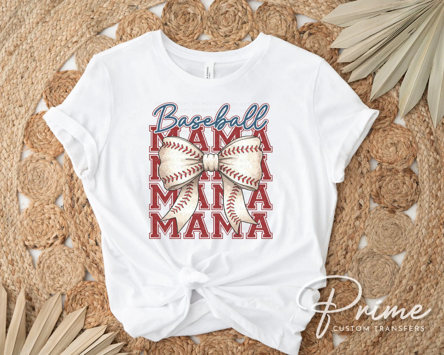 Baseball Mama DTF Transfer, Ready to Press, T-shirt Transfer, Heat Transfer, Direct to Film, Sport Mama, Game Day Shirt, Coquette Bow