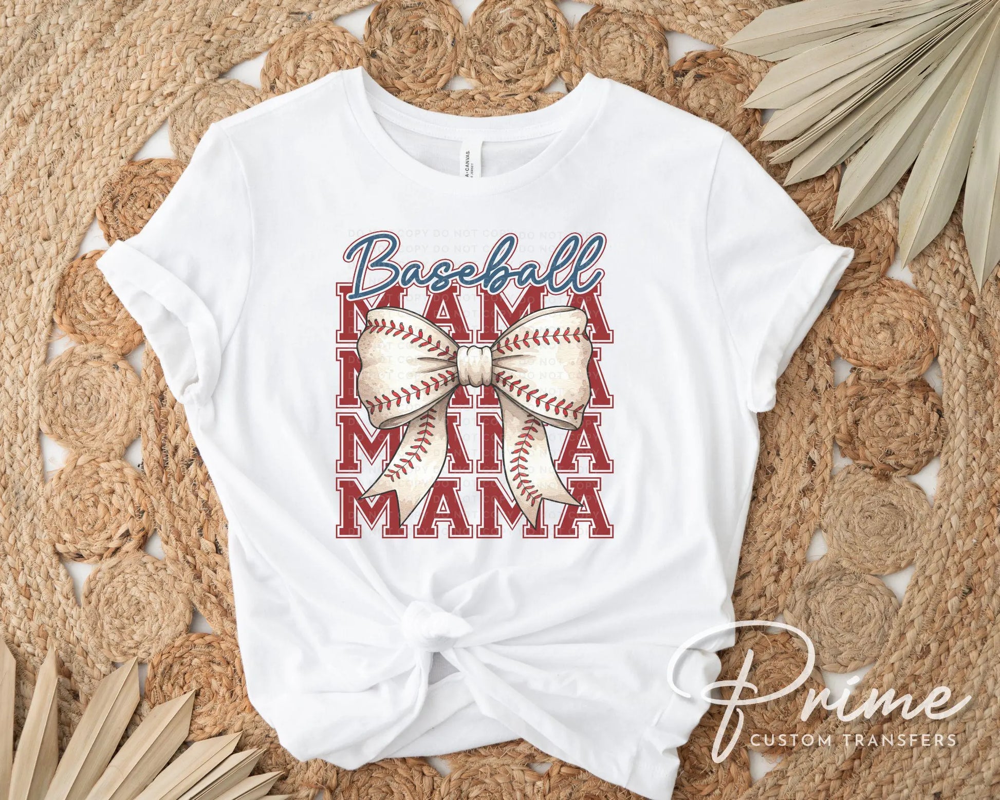 Baseball Mama DTF Transfer, Ready to Press, T-shirt Transfer, Heat Transfer, Direct to Film, Sport Mama, Game Day Shirt, Coquette Bow