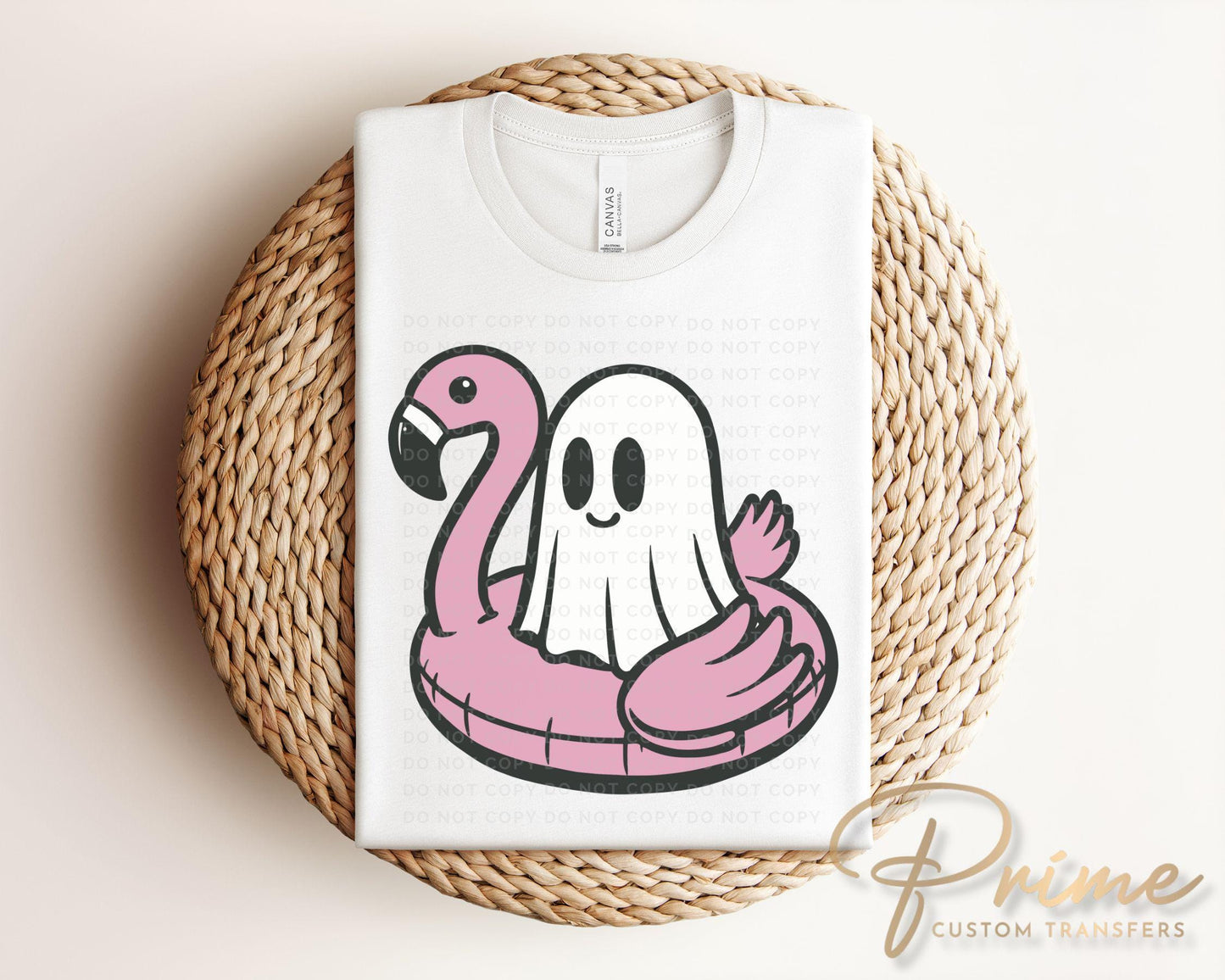 Summerween DTF Transfers, Ready to Press, T-shirt Transfers, Heat Transfer, Direct to Film, Beach, Halloween, Flamingo, Pool Floaty, Ghost