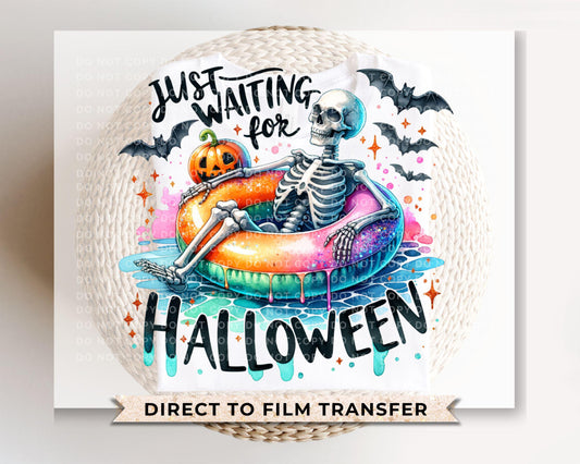 Summerween DTF Transfers, Ready to Press, T-shirt Transfers, Heat Transfer, Direct to Film, Beach, Halloween, Pool Floaty, Skull, Skeleton