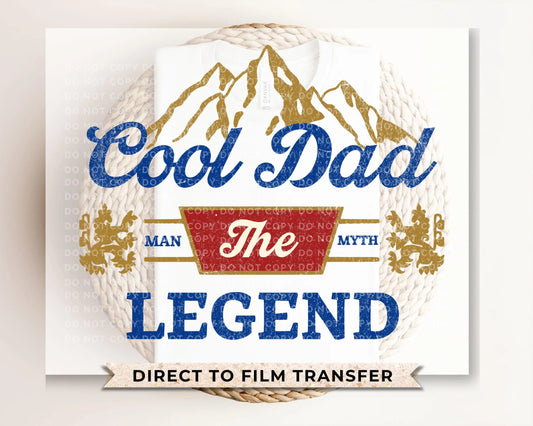 Father's Day DTF Transfer, Ready to Press, T-shirt Transfers, Heat Transfer, Direct to Film, Gift for Dad, The Man The Myth The Legend