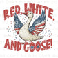 4th of July DTF Transfers, Ready to Press, T-shirt Transfers, Heat Transfer, Direct to Film, Patriotic Shirt, Summer, Red, White and Goose