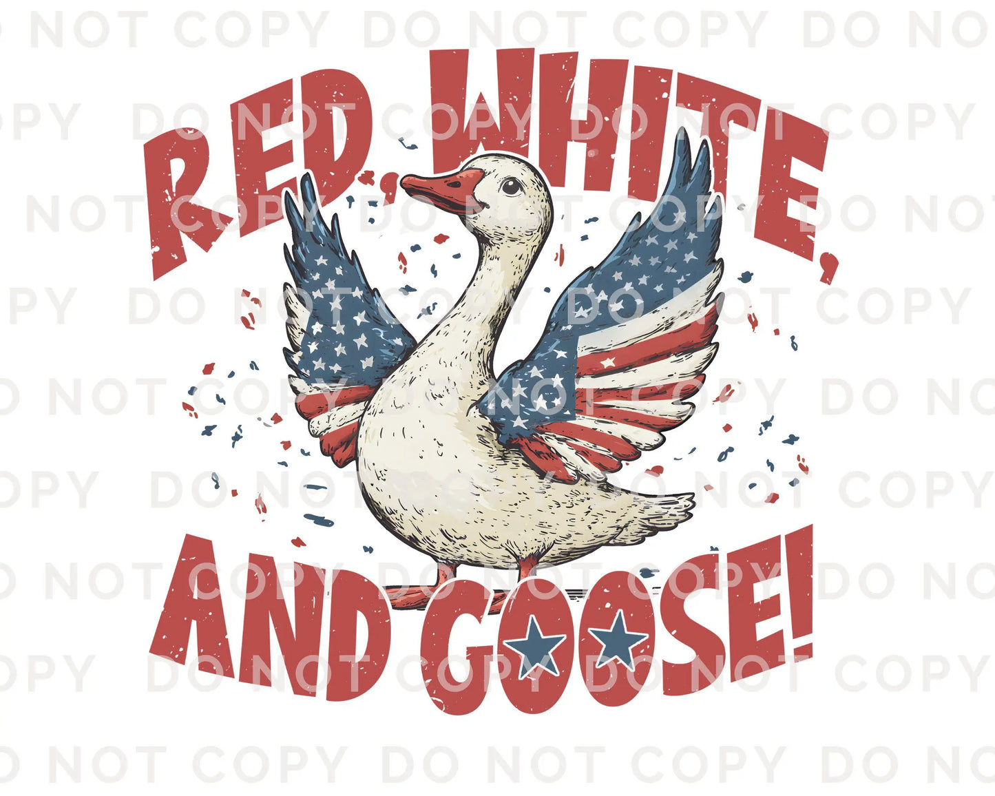 4th of July DTF Transfers, Ready to Press, T-shirt Transfers, Heat Transfer, Direct to Film, Patriotic Shirt, Summer, Red, White and Goose