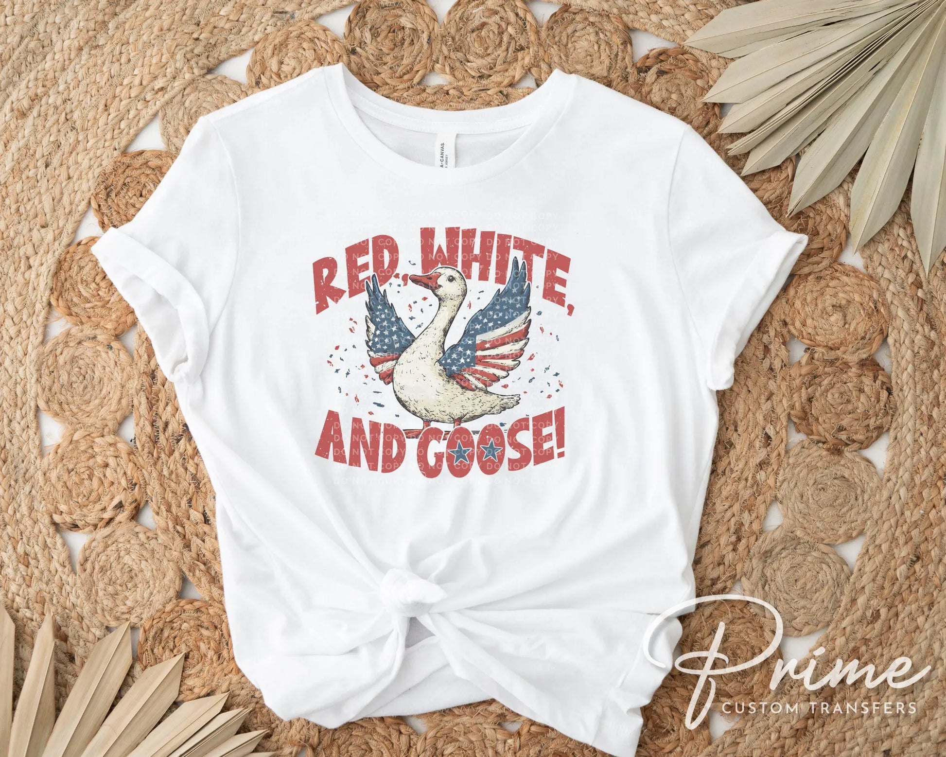 4th of July DTF Transfers, Ready to Press, T-shirt Transfers, Heat Transfer, Direct to Film, Patriotic Shirt, Summer, Red, White and Goose