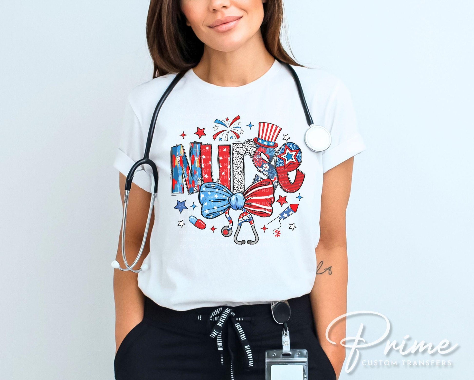 4th of July DTF Transfer, Ready to Press, T-shirt Transfer, Heat Transfer, Direct to Film, Holiday, Memorial Day, Nurse Gift, Coquette Nurse