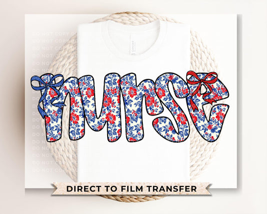 4th of July DTF Transfer, Ready to Press, T-shirt Transfer, Heat Transfer, Direct to Film, Holiday, Memorial Day, Nurse Gift, Coquette Nurse