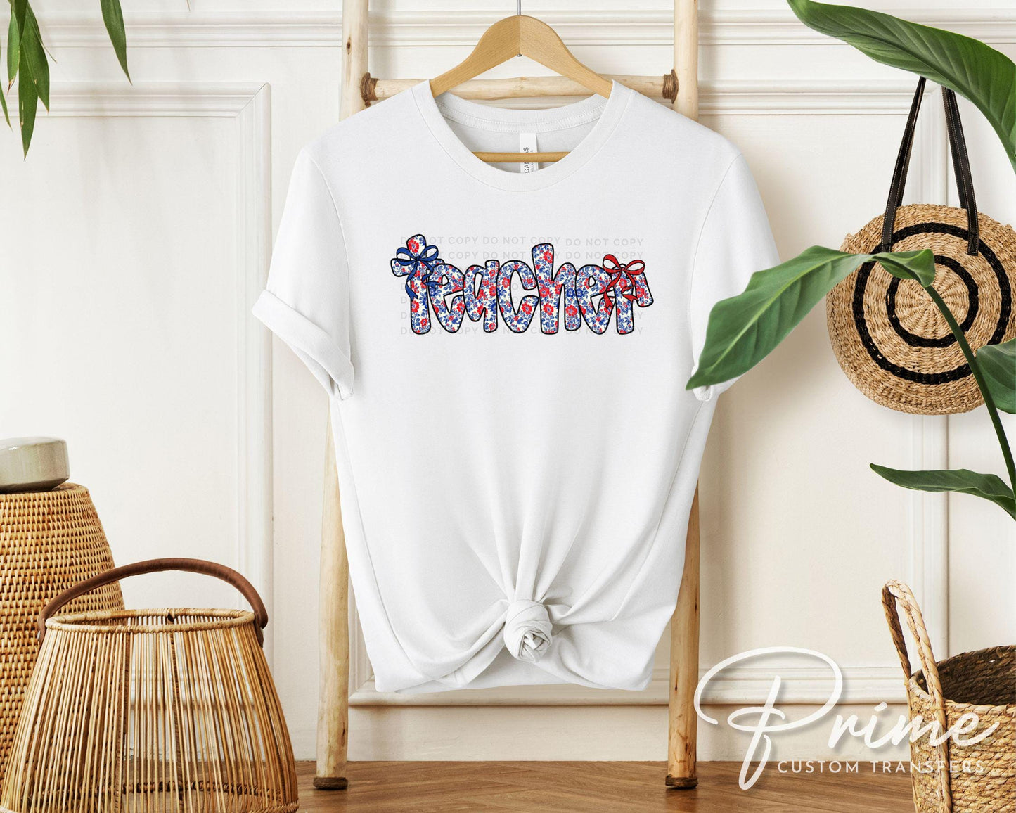 4th of July DTF Transfer, Ready to Press, T-shirt Transfer, Heat Transfer, Direct to Film, Preschool, Gift for Teacher, Floral Coquette