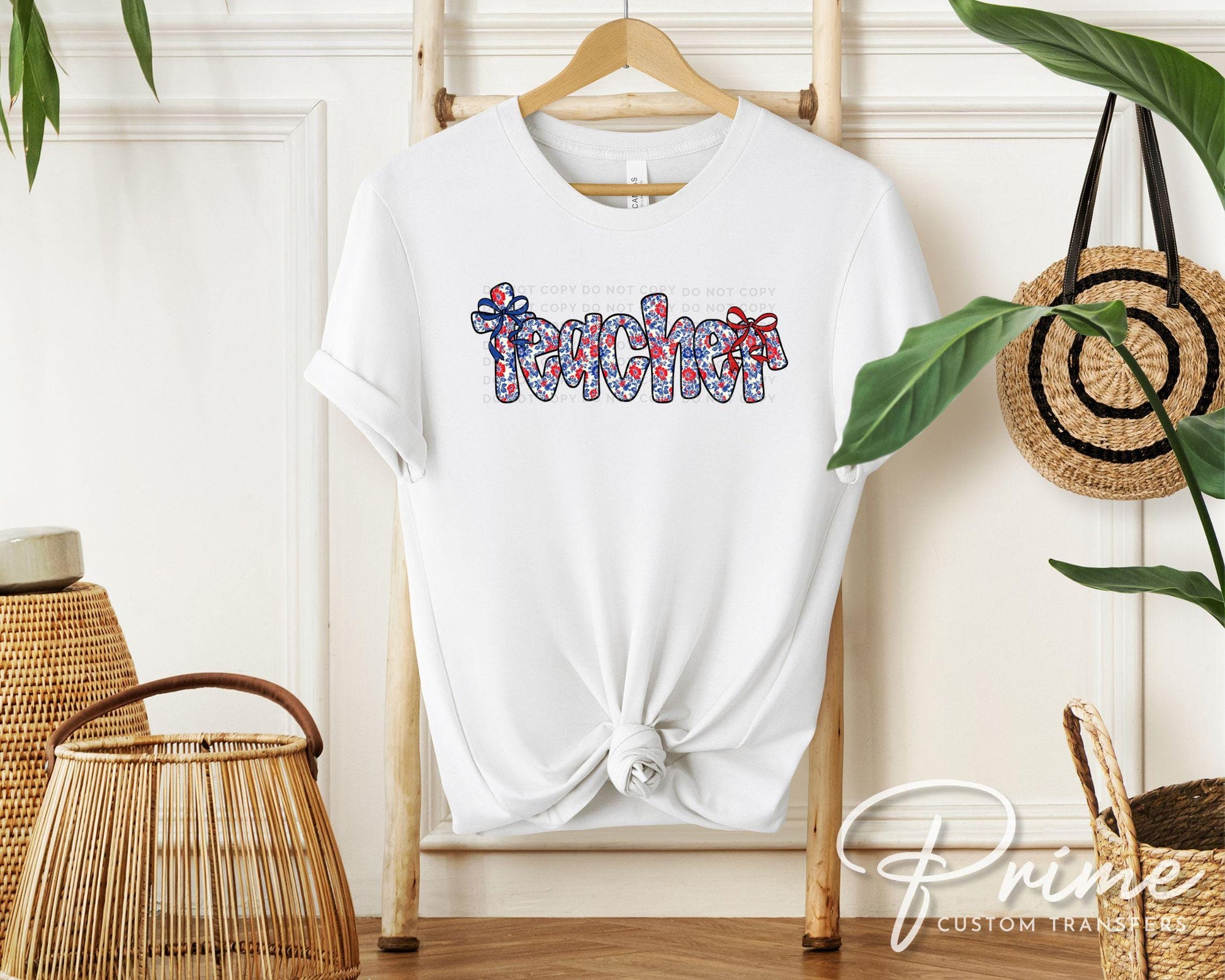 4th of July DTF Transfer, Ready to Press, T-shirt Transfer, Heat Transfer, Direct to Film, Preschool, Gift for Teacher, Floral Coquette