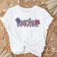 4th of July DTF Transfer, Ready to Press, T-shirt Transfer, Heat Transfer, Direct to Film, Preschool, Gift for Teacher, Floral Coquette