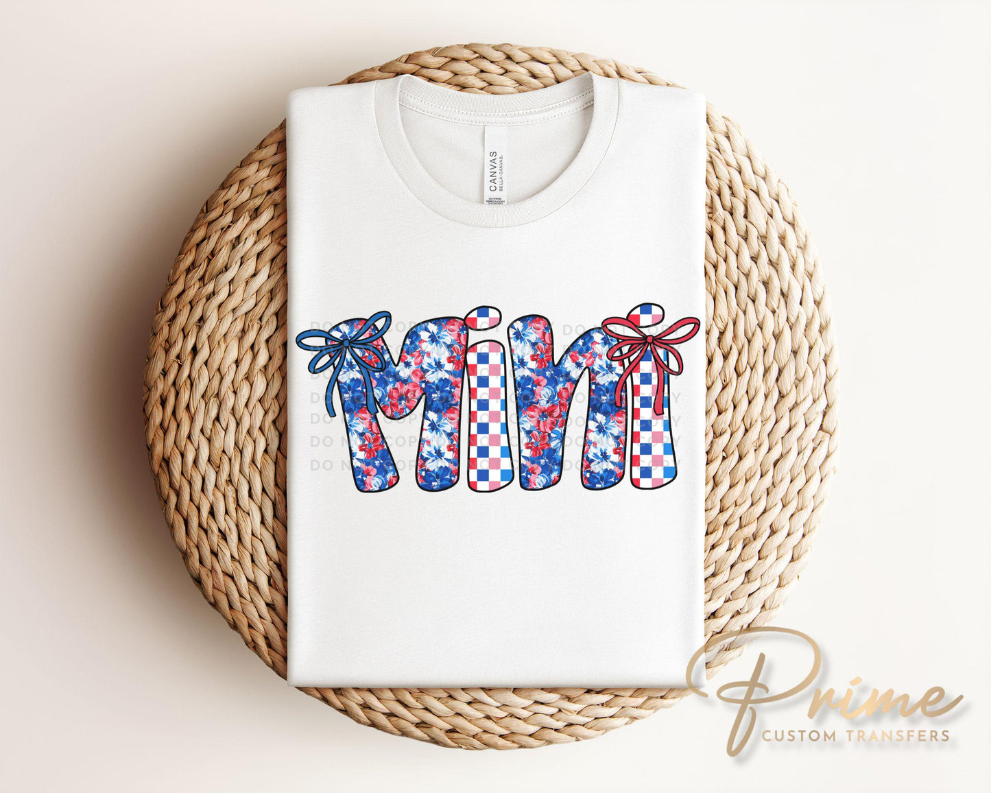 4th of July DTF Transfer, Ready to Press, T-shirt Transfer, Heat Transfer, Direct to Film, Memorial Day, America, Bows, USA Coquette Mini
