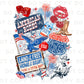 4th of July DTF Transfers, Ready to Press, T-shirt Transfers, Heat Transfer, Direct to Film, Memorial Day, Western, USA, America Collage