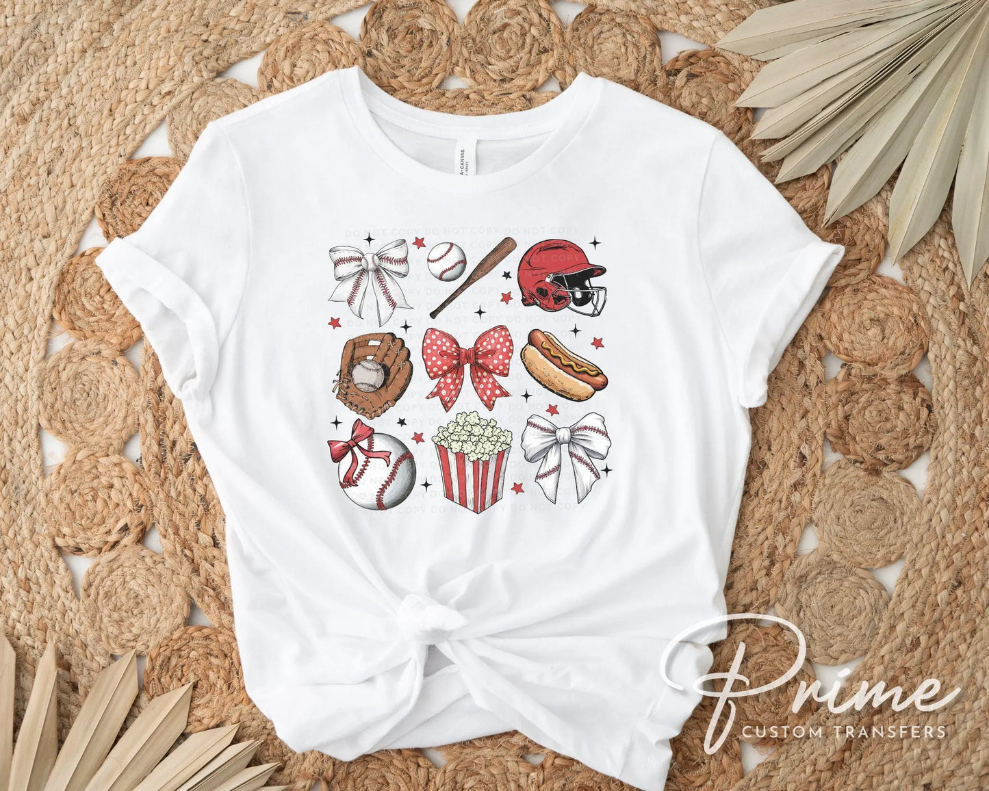 Baseball DTF Transfers, Ready to Press, T-shirt Transfers, Heat Transfer, Direct to Film, Sports Mom Shirt, Game Day, Bow, Collage, Coquette
