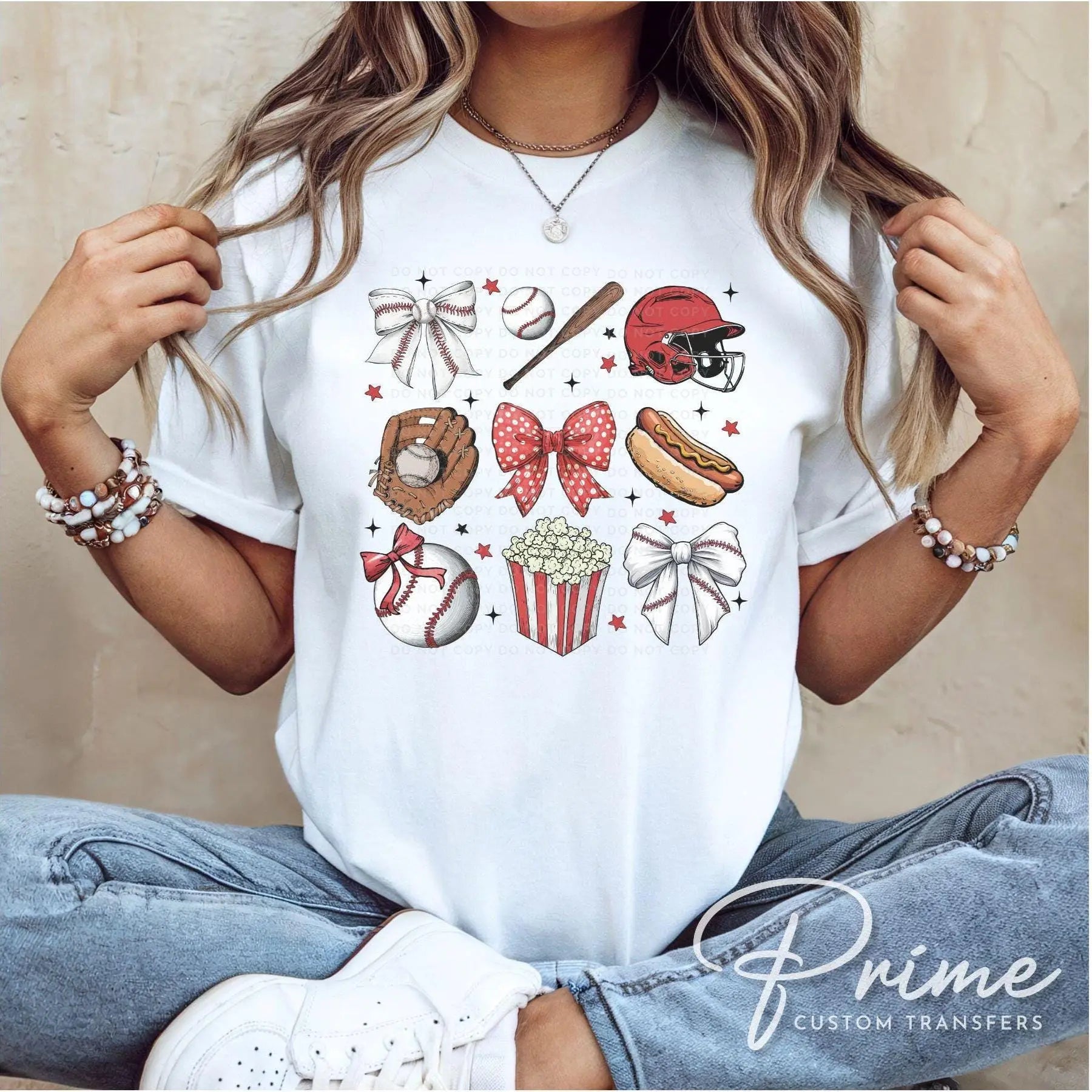 Baseball DTF Transfers, Ready to Press, T-shirt Transfers, Heat Transfer, Direct to Film, Sports Mom Shirt, Game Day, Bow, Collage, Coquette