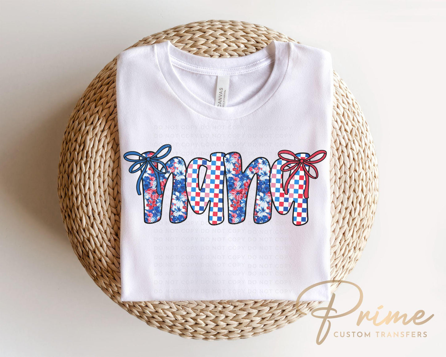 4th of July DTF Transfer, Ready to Press, T-shirt Transfer, Heat Transfer, Direct to Film, Memorial Day, America, Bows, USA Coquette Nana