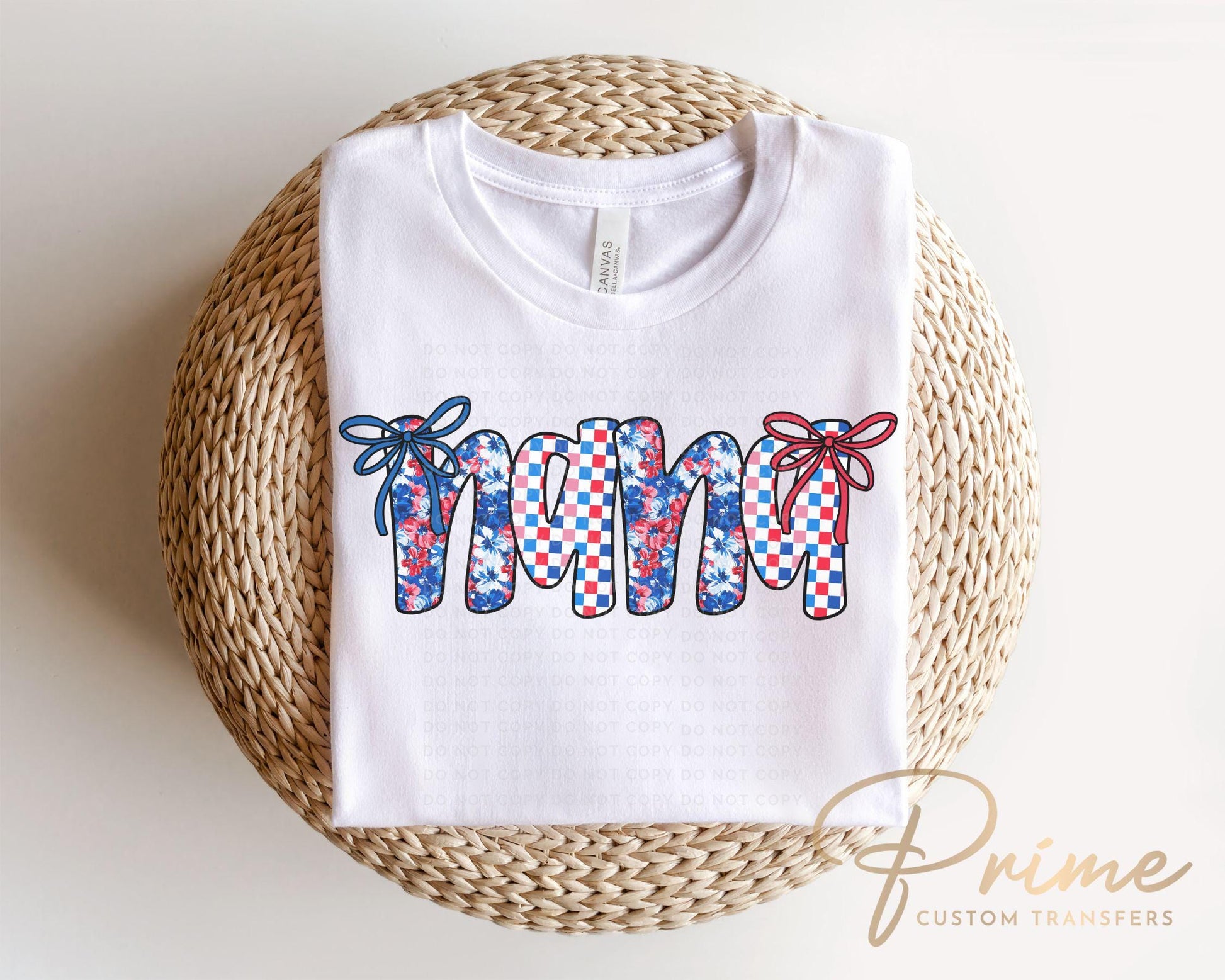 4th of July DTF Transfer, Ready to Press, T-shirt Transfer, Heat Transfer, Direct to Film, Memorial Day, America, Bows, USA Coquette Nana