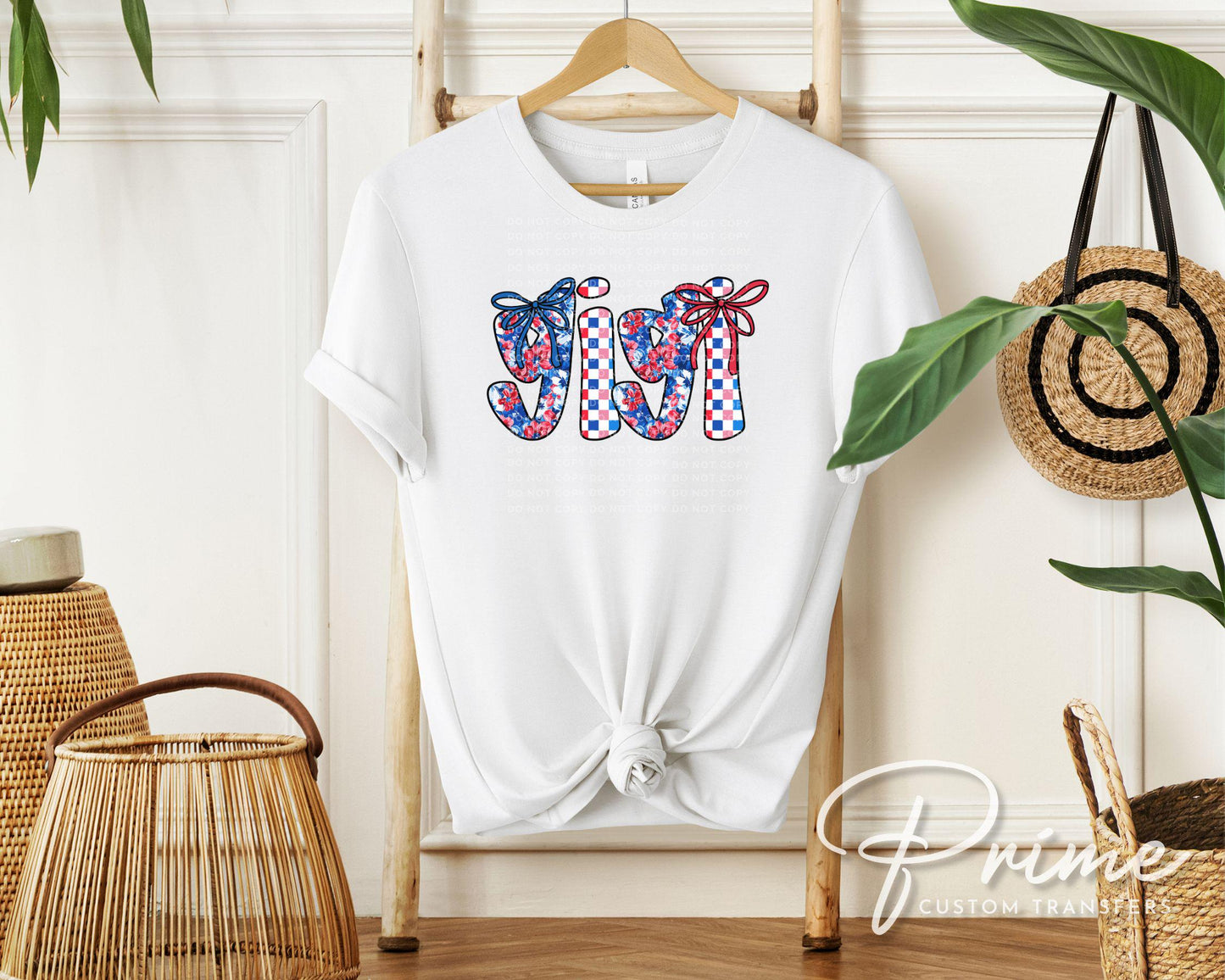 4th of July DTF Transfer, Ready to Press, T-shirt Transfer, Heat Transfer, Direct to Film, Memorial Day, America, Bows, USA Coquette Gigi