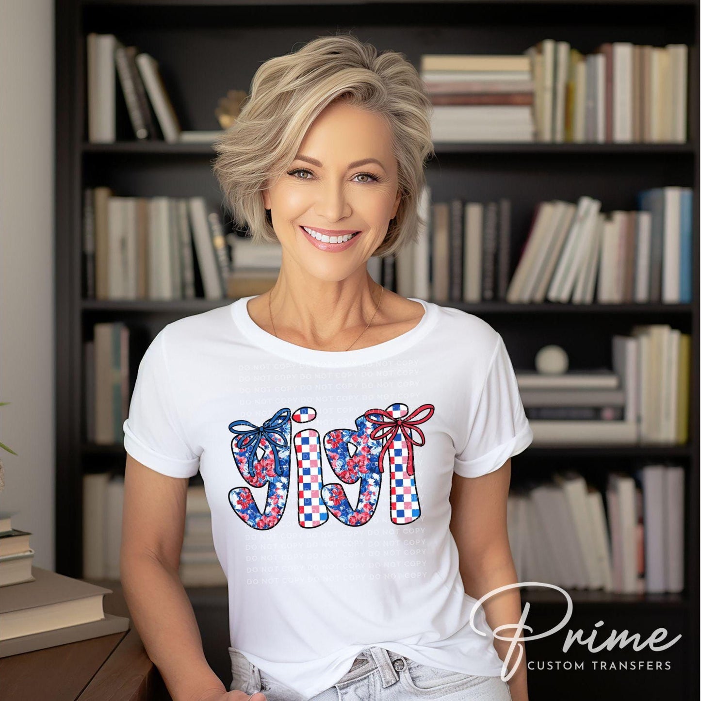 4th of July DTF Transfer, Ready to Press, T-shirt Transfer, Heat Transfer, Direct to Film, Memorial Day, America, Bows, USA Coquette Gigi