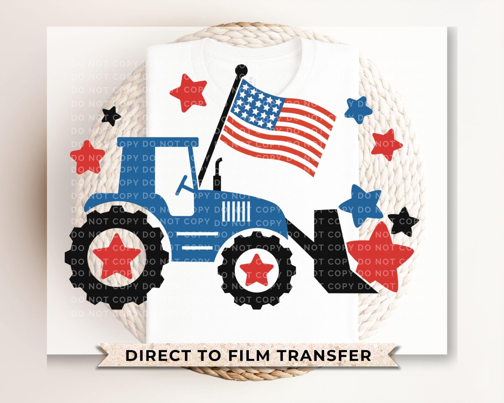 4th of July DTF Transfers, Ready to Press, T-shirt Transfers, Heat Transfer, Direct to Film, Memorial Day, American Boy, Patriotic Tractor