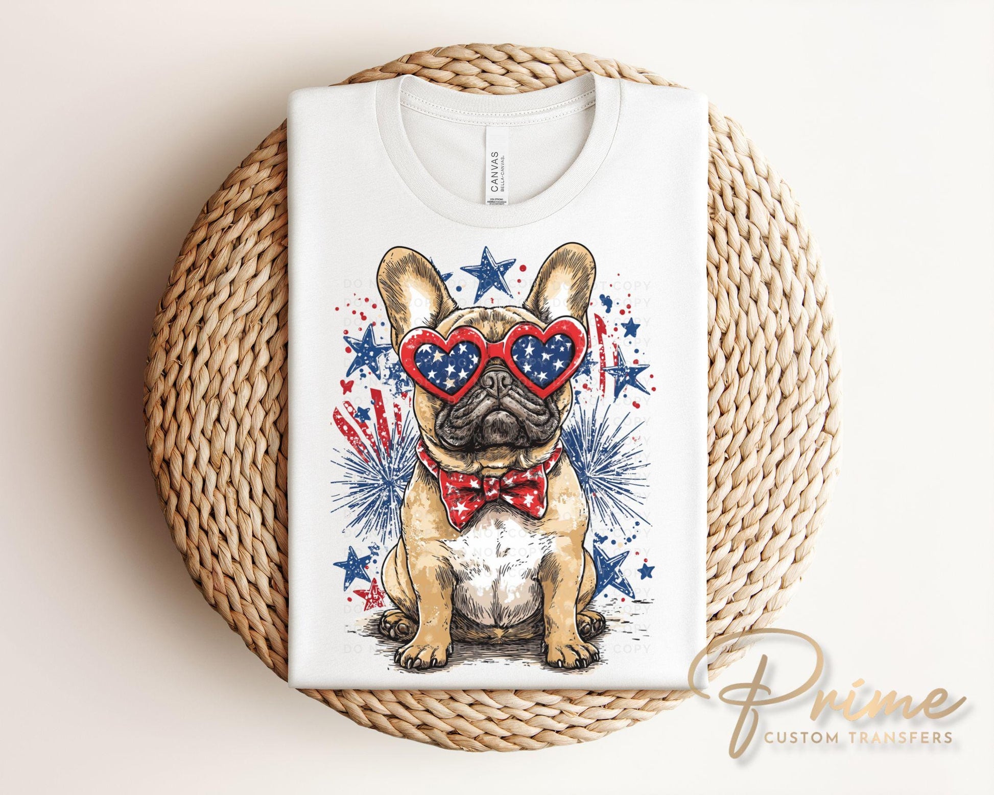 4th of July DTF Transfers, Ready to Press, T-shirt Transfers, Heat Transfer, Direct to Film, Memorial Day, USA, Frenchie, French Bull Dog