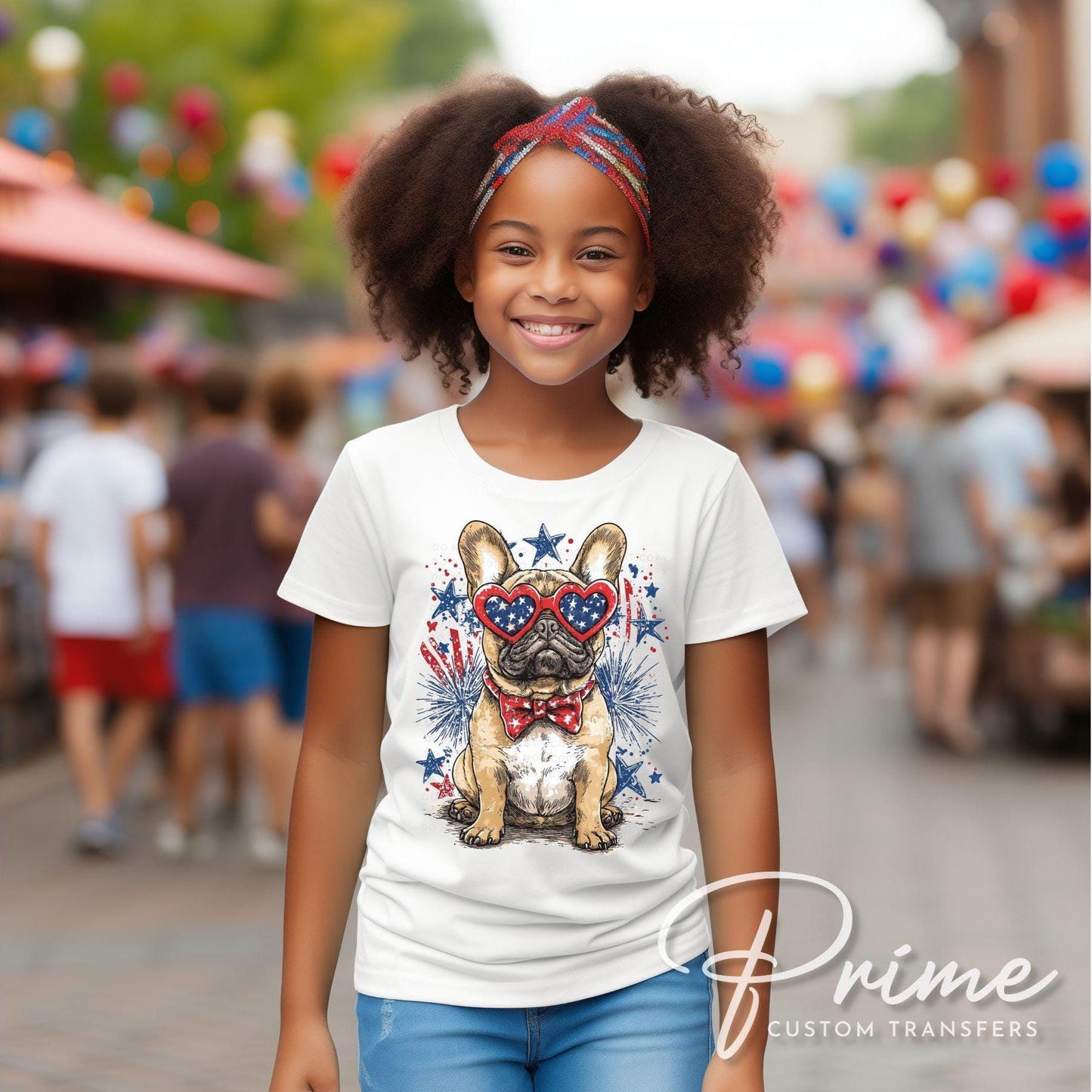 4th of July DTF Transfers, Ready to Press, T-shirt Transfers, Heat Transfer, Direct to Film, Memorial Day, USA, Frenchie, French Bull Dog