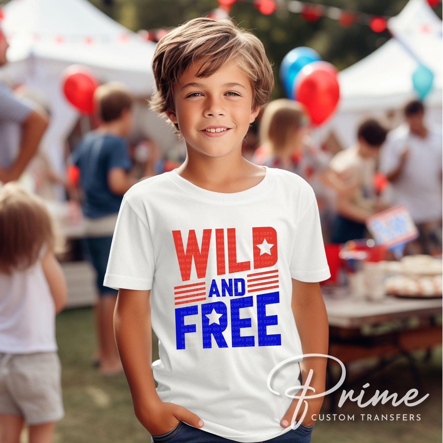 4th of July DTF Transfers, Ready to Press, T-shirt Transfers, Heat Transfer, Direct to Film, Memorial Day, American Boy, USA, Wild and Free