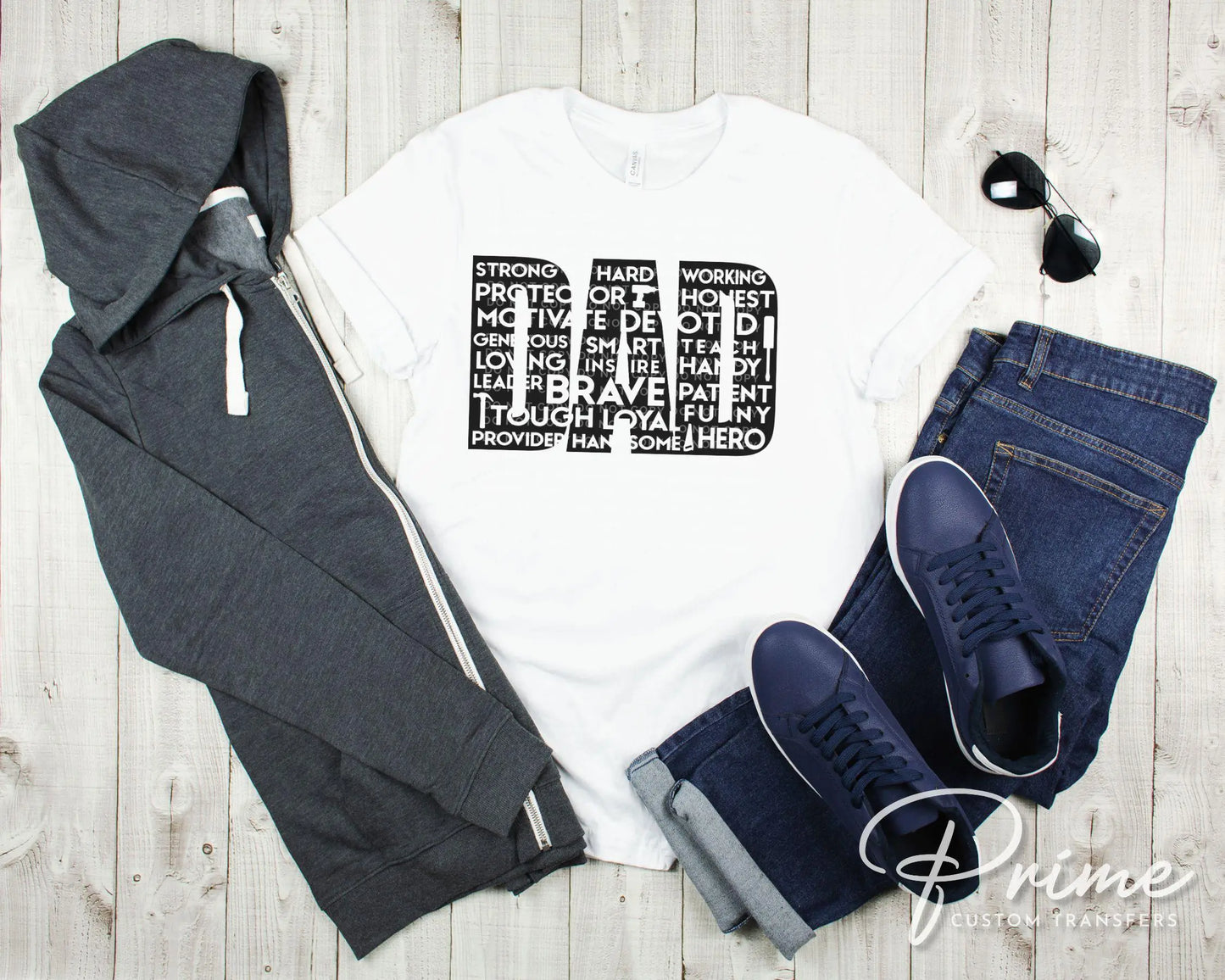 Father's Day DTF Transfer, Ready to Press, T-shirt Transfer, Heat Transfer, Direct to Film, Gift for Dad, Words of Affirmations, Word Art