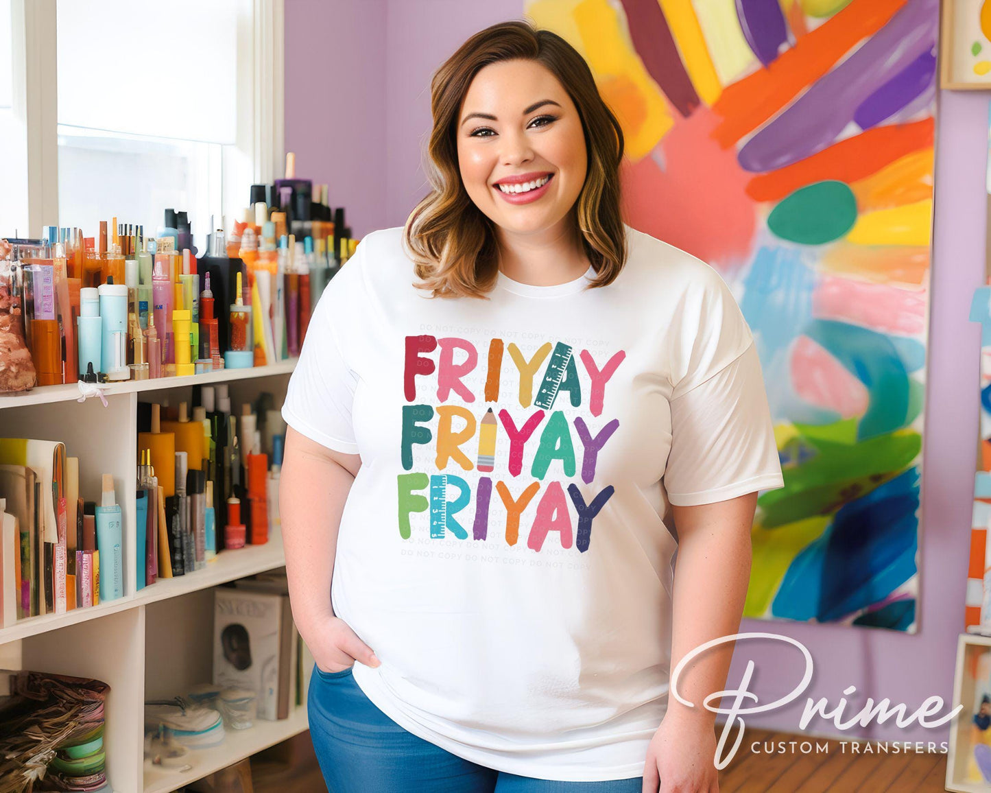 Friday DTF Transfer, First Day of School, Heat Transfer, Ready to Press, Direct to Film, Preschool, Fri-Yay, Gift for Teacher Appreciation