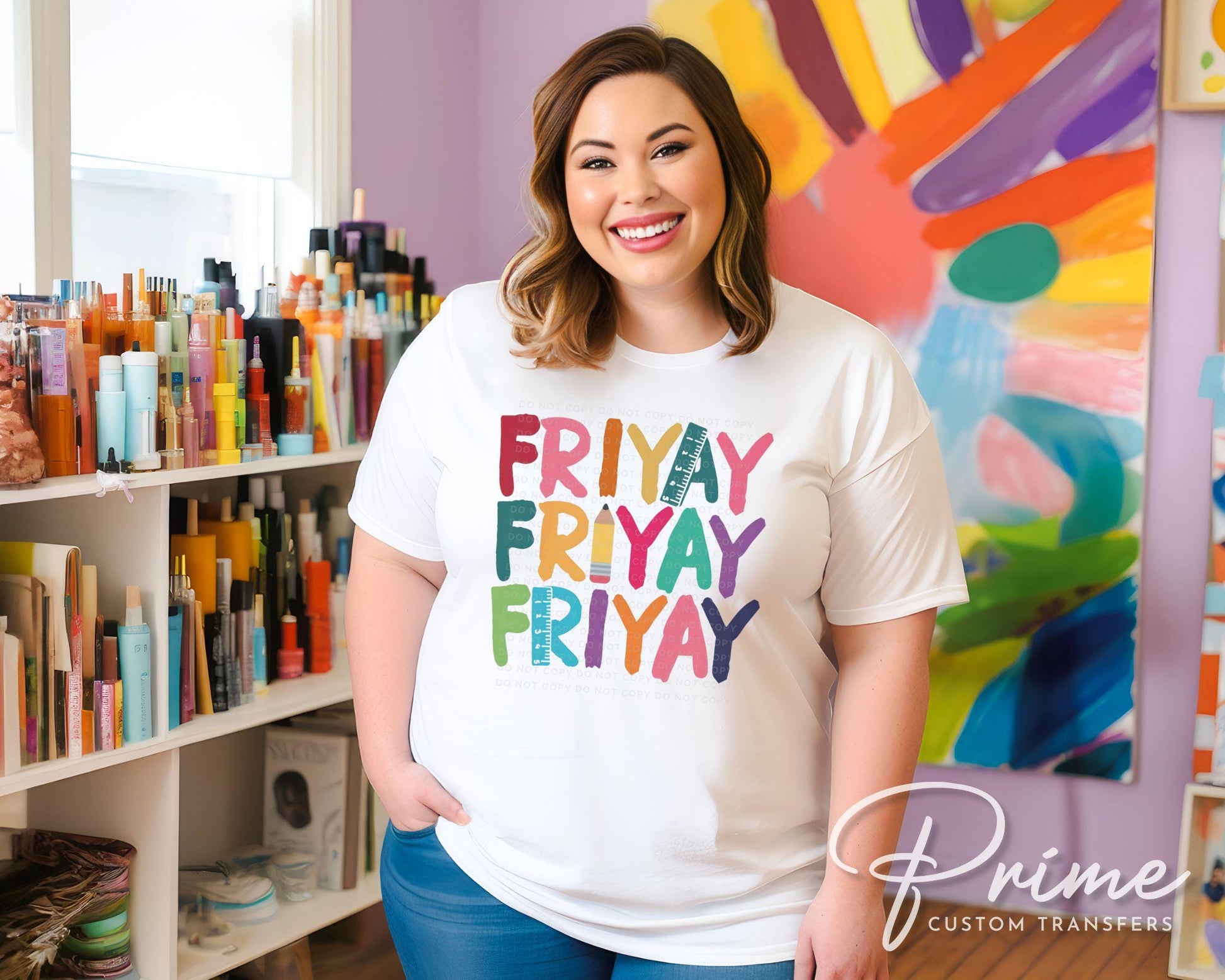 Friday DTF Transfer, First Day of School, Heat Transfer, Ready to Press, Direct to Film, Preschool, Fri-Yay, Gift for Teacher Appreciation