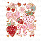 Boho Strawberry Coquette DTF Transfer, Ready to Press, T-shirt Transfers, Heat Transfer, Direct to Film, Floral, Summer, Strawberry Festival