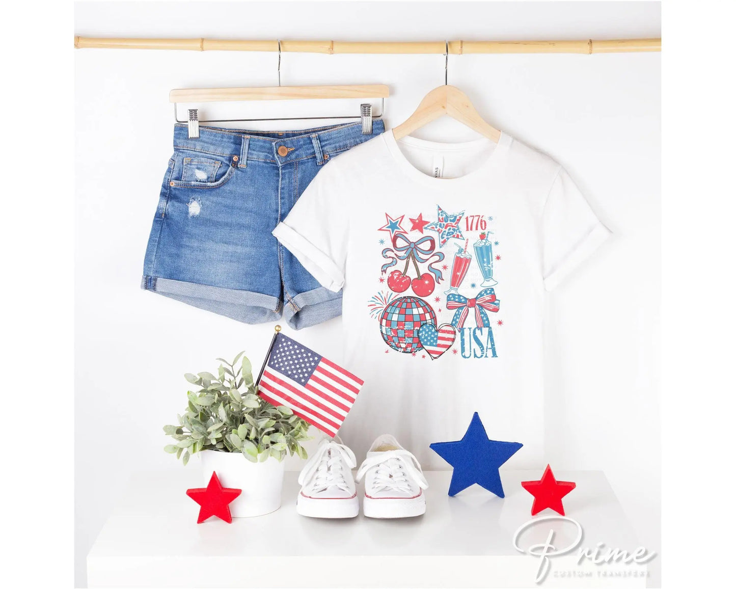 4th of July DTF Transfer, Ready to Press, T-shirt Transfer, Heat Transfer, Direct to Film, Memorial Day, America, Bows, USA Coquette Collage