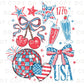 4th of July DTF Transfer, Ready to Press, T-shirt Transfer, Heat Transfer, Direct to Film, Memorial Day, America, Bows, USA Coquette Collage