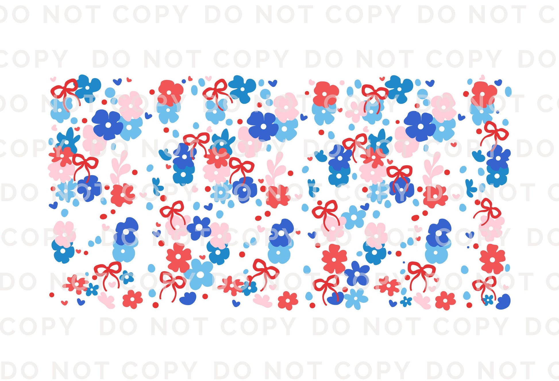 4th of July UV DTF Libbey 16oz Cup Wrap Sticker, Ready to Apply, No Heat, Permanent Adhesive, Waterproof, Glass Can, Coquette Floral Bows