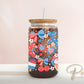4th of July UV DTF Libbey 16oz Cup Wrap Sticker, Ready to Apply, No Heat, Permanent Adhesive, Waterproof, Glass Can, USA, Coquette Balloons