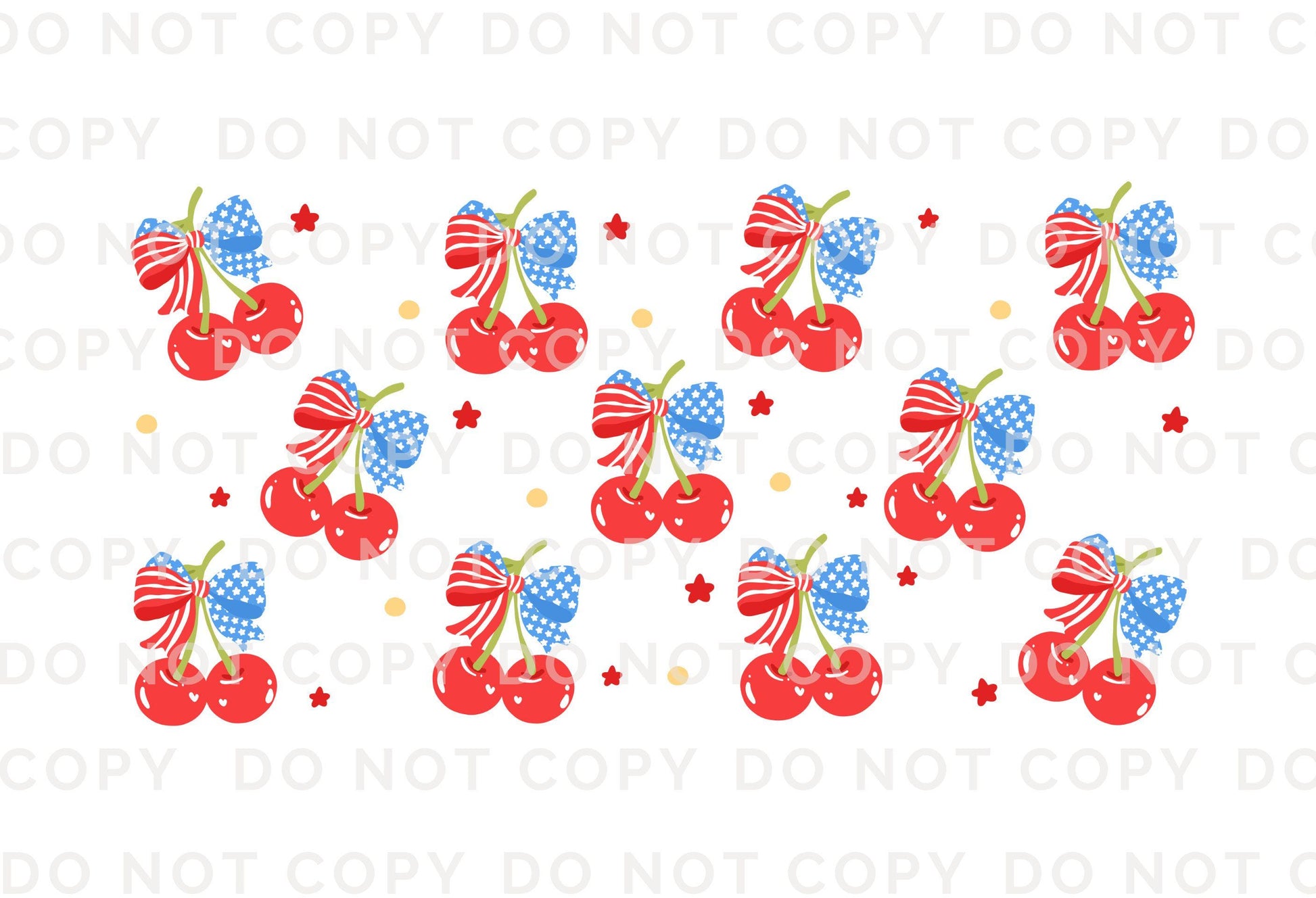 4th of July UV DTF Libbey 16oz Cup Wrap Sticker, Ready to Apply, No Heat, Permanent Adhesive, Waterproof, Glass Can, USA, Coquette Cherries
